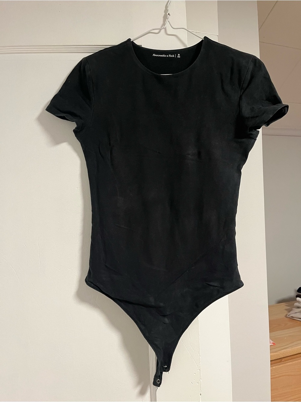 Abercrombie & Fitch Black Short Sleeve Crewneck Bodysuit